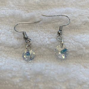 Fishhook Swarovski pendant earrings. Handcrafted